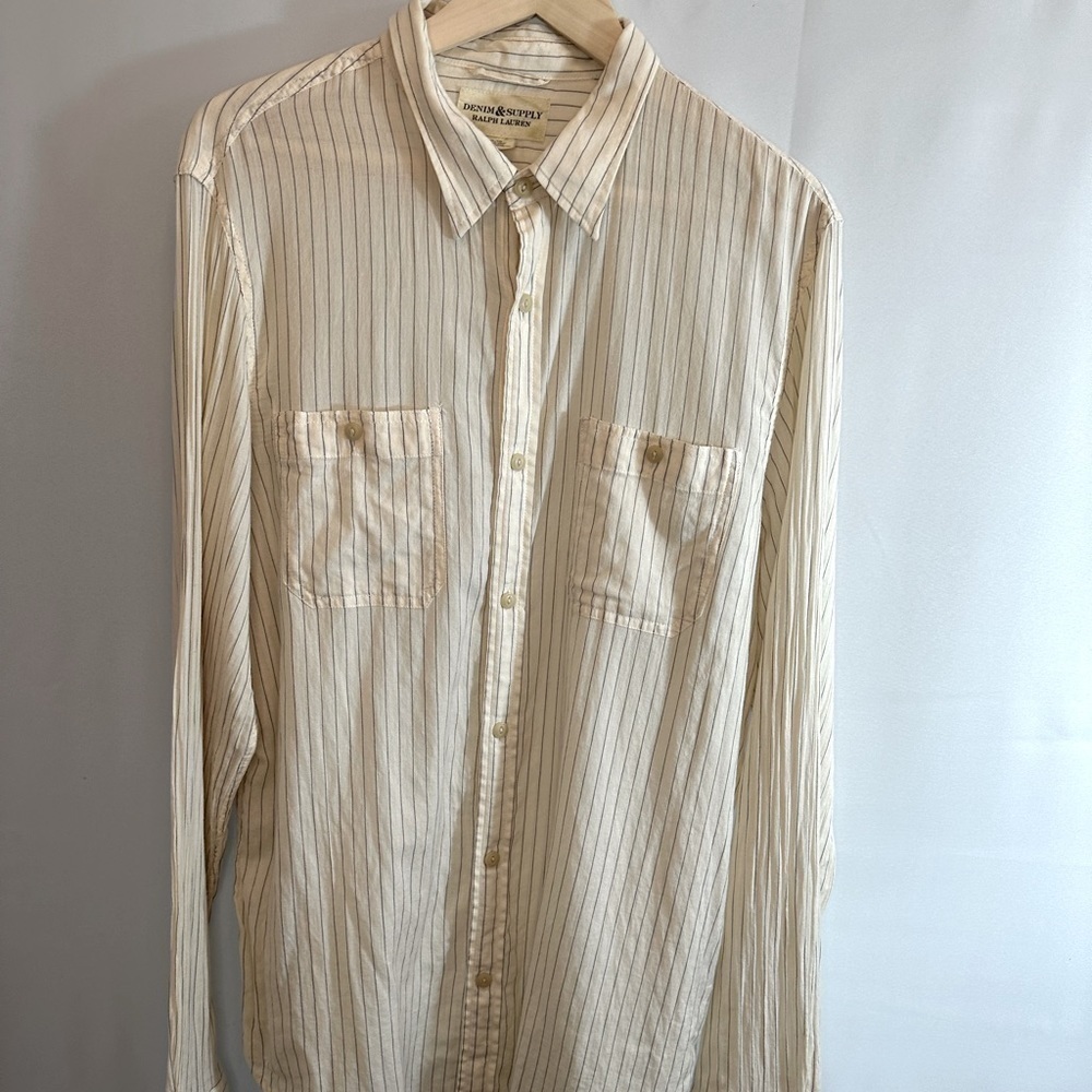 Denim & Supply Ralph Lauren Shirt Mens Button Up Long Sleeve Striped Size XL/TG